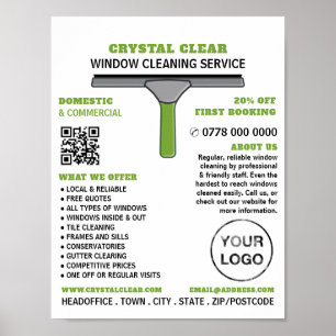 Squeegee, Windows Cleaner, Cleaner, Cleaning Servi Poster
