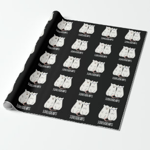 Squeekhearts Funny Mouse Lieverd Pun Dark BG Cadeaupapier