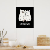 Squeekhearts Funny Mouse Lieverd Pun Dark BG Poster (Keuken)