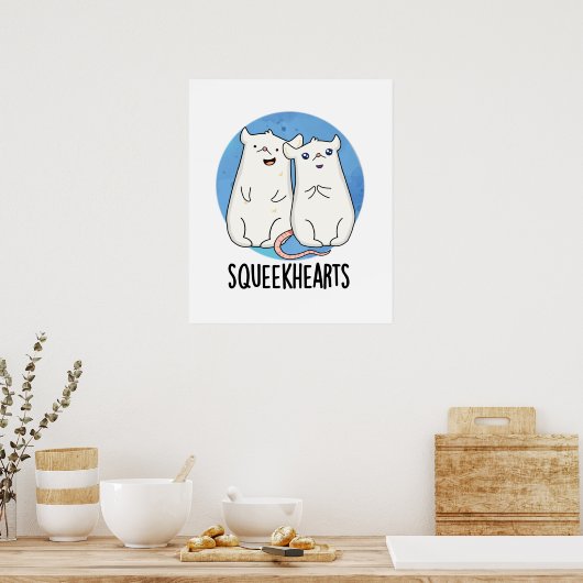 Squeekhearts Funny Mouse SweeLieveer Pun Poster (Keuken)