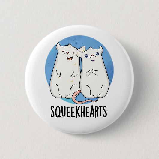 Squeekhearts Funny Mouse SweeLieveer Pun Ronde Button 5,7 Cm (Voorkant)