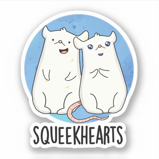 Squeekhearts Funny Mouse SweeLieveer Pun Sticker (Voorkant)