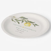 Squeeze & Celebrate Lemon Citrus Baby Shower Papieren Bordje (Gekanteld)