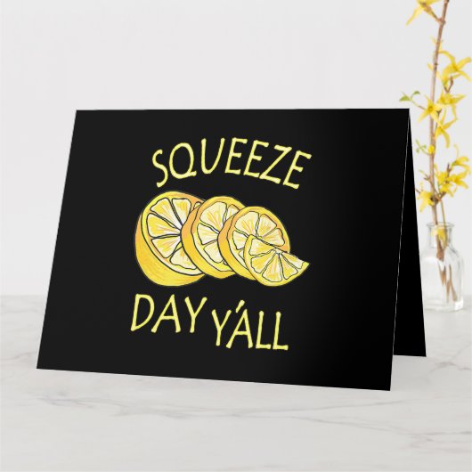 Squeeze Day Yall Lemonade Business Kaart (Gele Bloem)