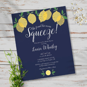 Squeeze Lemon Blue Bruiloftsbegroting Uitnodiging