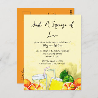 Squeeze of Love Lemonade Citroen Bridal Party Briefkaart