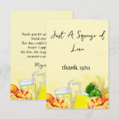 Squeeze of Love Lemonade Citroen Bruiloft Feest Bedankkaart (Voorkant / Achterkant)