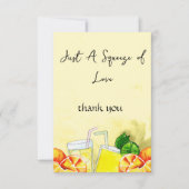 Squeeze of Love Lemonade Citroen Bruiloft Feestje Bedankkaart (Voorkant)