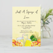 Squeeze of Love Lemonade Citroen Bruiloftsfeest Kaart (Staand voorkant)