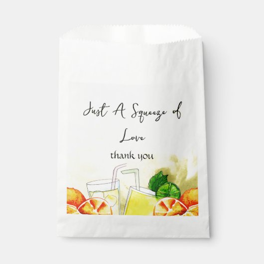 Squeeze of Love Lemonade Citroen Citrus Bruiloft F Bedankzakje (Voorkant)