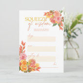 Squeeze of Wisdom Bruiloftsspel Kaart (Staand voorkant)