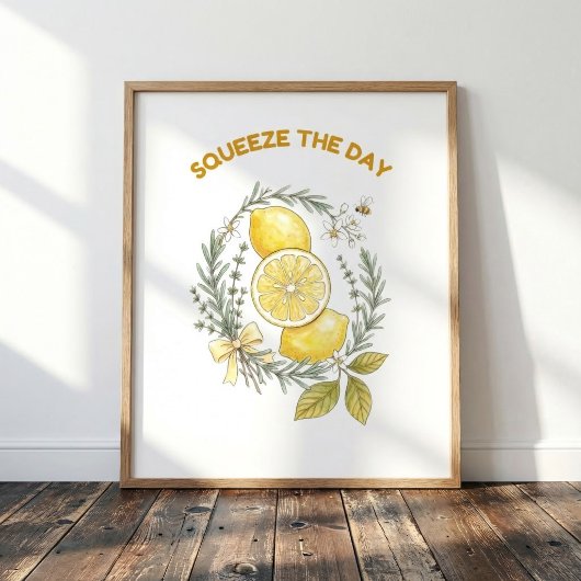 Squeeze The Day Citroen Keuken Muur Kunst Poster