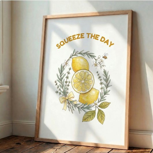 Squeeze The Day Citroen Keuken Muur Kunst Poster
