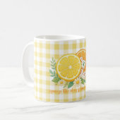 Squeeze the Day Citrus Gingham Mahjong  Koffiemok (Voorkant links)