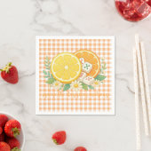 Squeeze the Day Citrus Gingham Mahjong Servet (Insitu)
