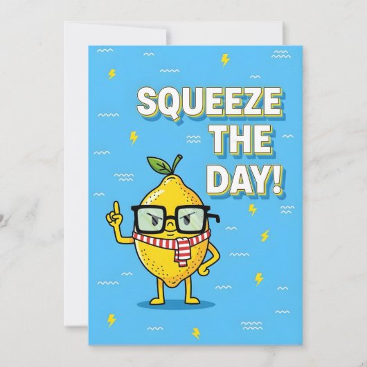 Squeeze the Day funny lemon pun gift Bedankkaart (Voorkant)