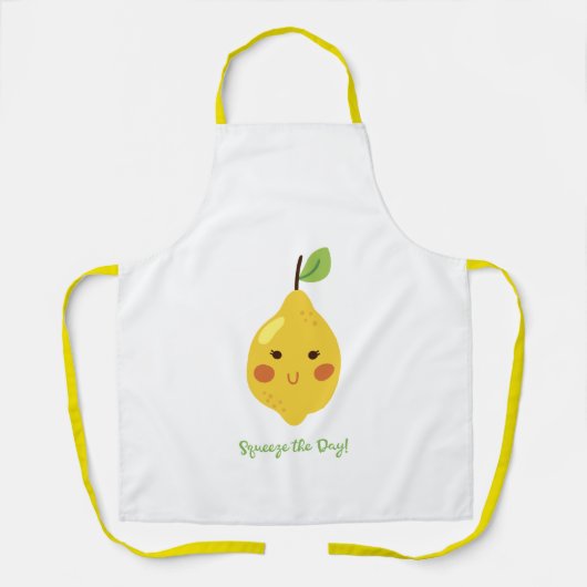 Squeeze the Day Grappige Citroen Emoji Schort (Voorkant)