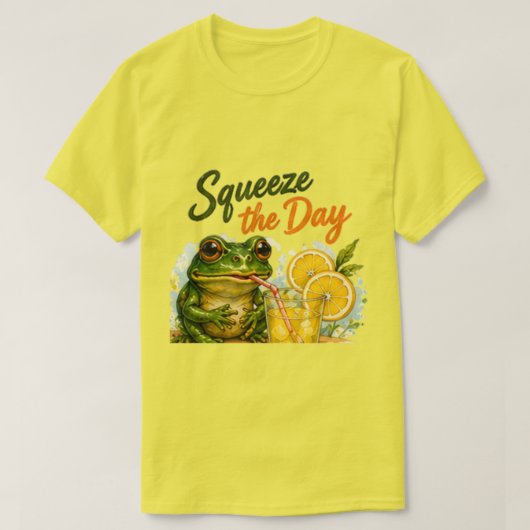 Squeeze the Day Kikker Citroen T-shirt (Design voorkant)