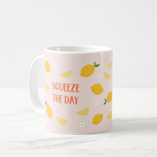 Squeeze the Day Koffiemok (Voorkant links)