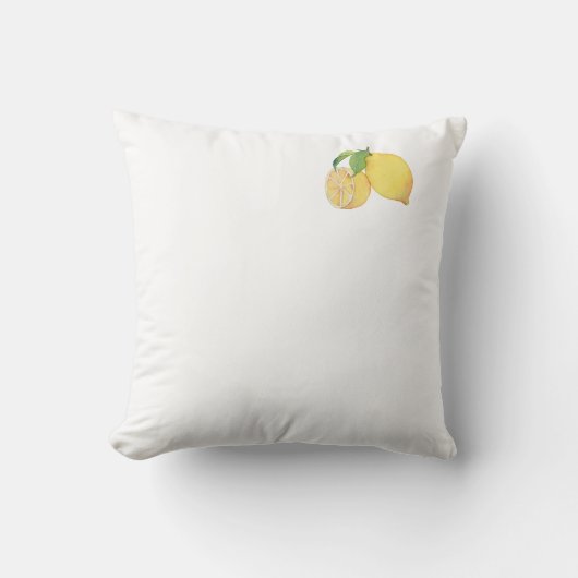 Squeeze the Day Lemon Watercolor Illustration Kussen (Voorkant)