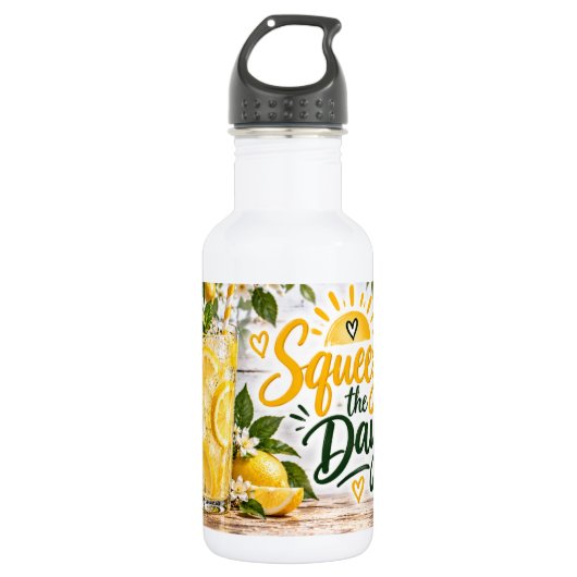 Squeeze the Day Limonade Ontwerp Waterfles (Voorkant)