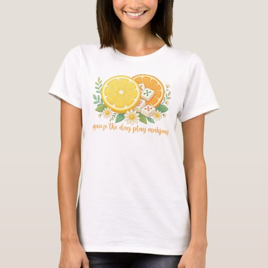 Squeeze The Day Play Mahjong Citrus T-Shirt (Voorkant)