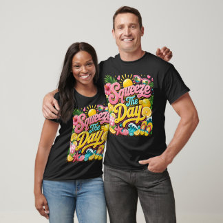 Squeeze The Day Summer Typography T-Shirt | Tropic