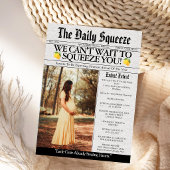 Squeeze You Lemon Krant Baby Shower Kaart