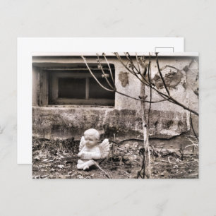 Squeezebox Angel in Winter Garden Sepia Tones Briefkaart