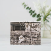Squeezebox Angel in Winter Garden Sepia Tones Briefkaart (Staand voorkant)