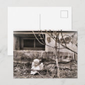 Squeezebox Angel in Winter Garden Sepia Tones Briefkaart (Voorkant / Achterkant)