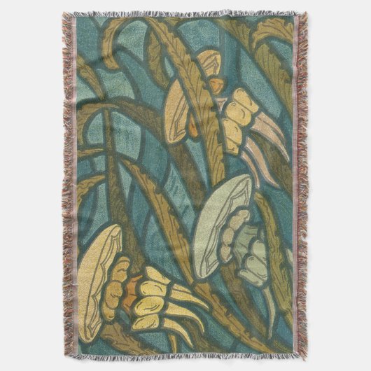 Squid Aqua en Yellow Pattern Deken (Voorkant Verticaal)