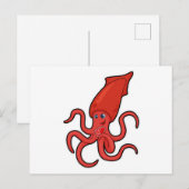 Squid at Poker met pokerkaarten Briefkaart (Voorkant / Achterkant)