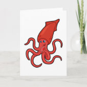 Squid at Poker met pokerkaarten Kaart (Voorkant)
