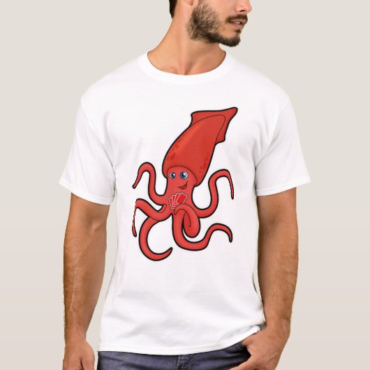 Squid at Poker met pokerkaarten T-shirt (Voorkant)