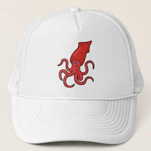 Squid at Poker met pokerkaarten Trucker Pet (Voorkant)