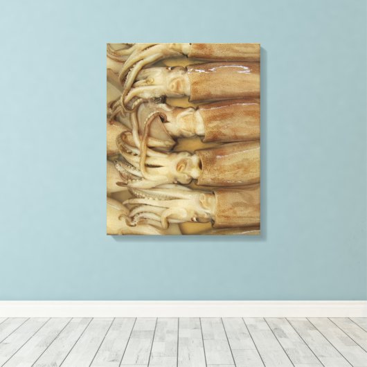 Squid - Calamari Canvas Afdruk (Insitu (Houten vloer))