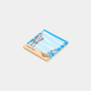 Squid Cartoons Drie leuke inktvis cartoons en een Post-it® Notes