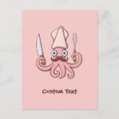 Squid Chef Cartoon Briefkaart (Voorkant)