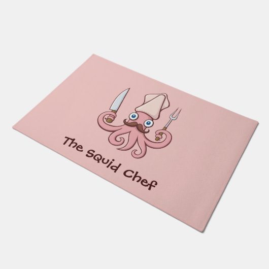 Squid Chef Cartoon Deurmat (Schuin)