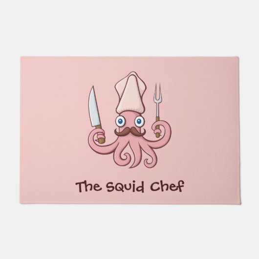 Squid Chef Cartoon Deurmat (Voorkant)