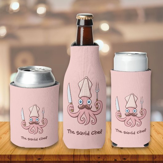 Squid Chef Cartoon Flesjeskoeler