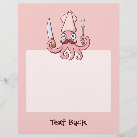 Squid Chef Cartoon Flyer (Achterkant)