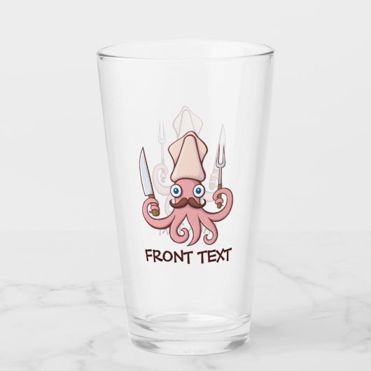Squid Chef Cartoon Glas (Voorkant)