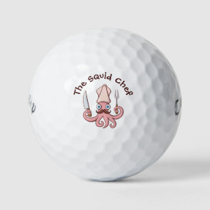 Squid Chef Cartoon Golfballen
