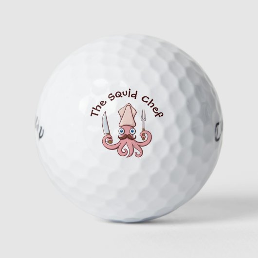 Squid Chef Cartoon Golfballen (Voorkant)