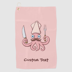 Squid Chef Cartoon Golfhanddoek