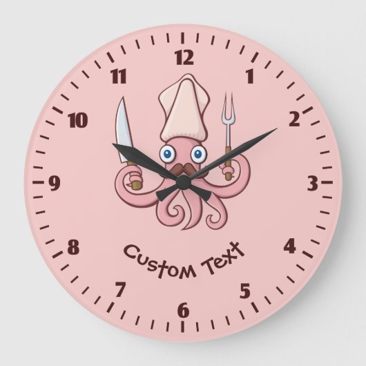 Squid Chef Cartoon Grote Klok (Voorkant)