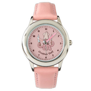 Squid Chef Cartoon Horloge