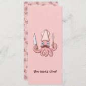 Squid Chef Cartoon Kaart (Voorkant / Achterkant)